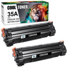 2 PACK CB435A 35A Laser Toner Cartridge For HP LaserJet P1005 P1006 P1008 P1009