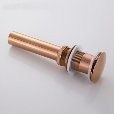 Luxury Rose Gold Bathroom Vessel Sink Pop Up Drain Stopper Without Overflow