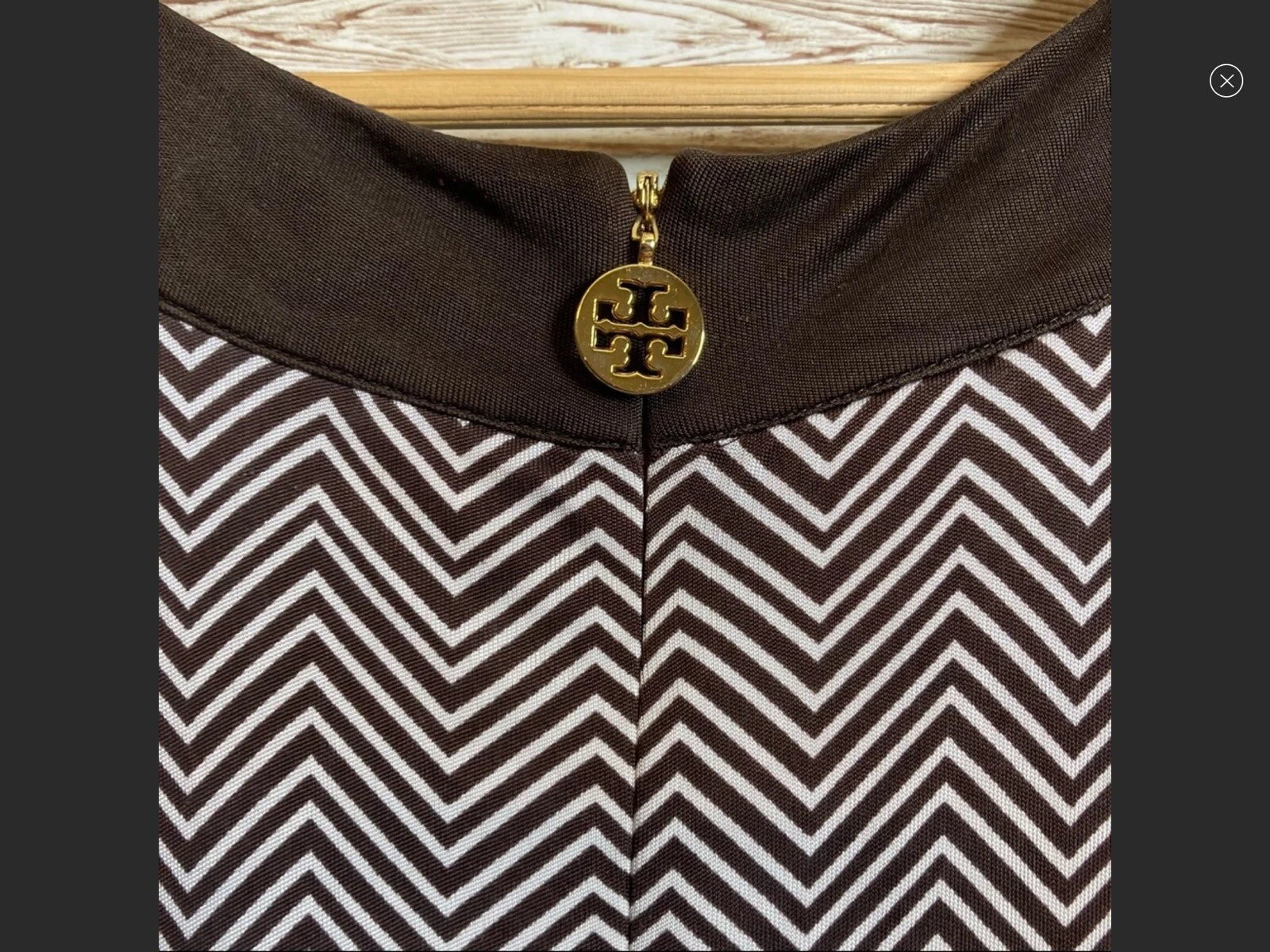 Abito tubino Tory Burch marrone crema Geo