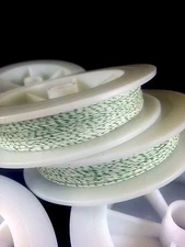 (1) White w/ Green Genuine Irish Linen Single Pool Billiard Cue Wrap Spool