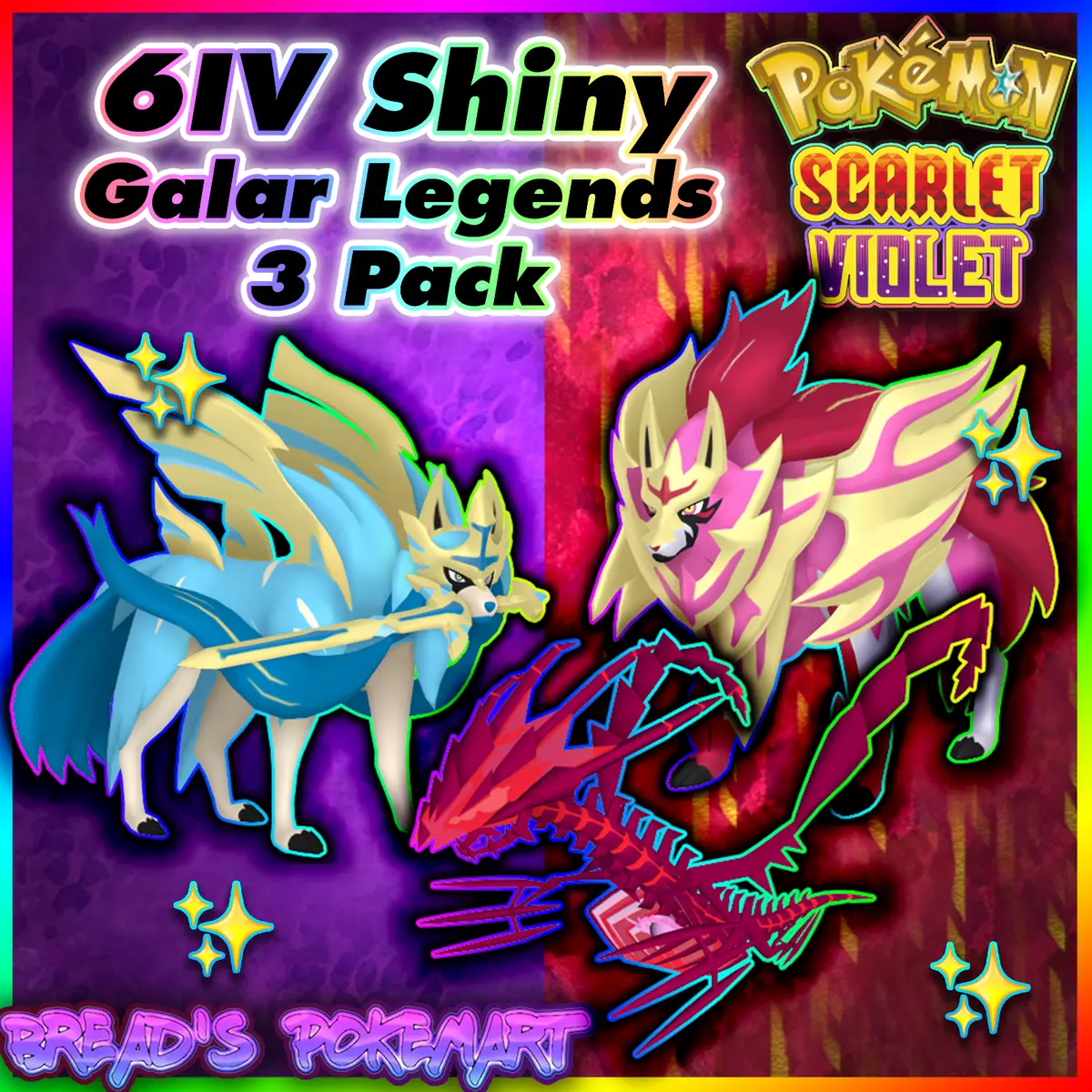 Pokemon Scarlet and Violet Shiny Zamazenta 6IV-EV Trained