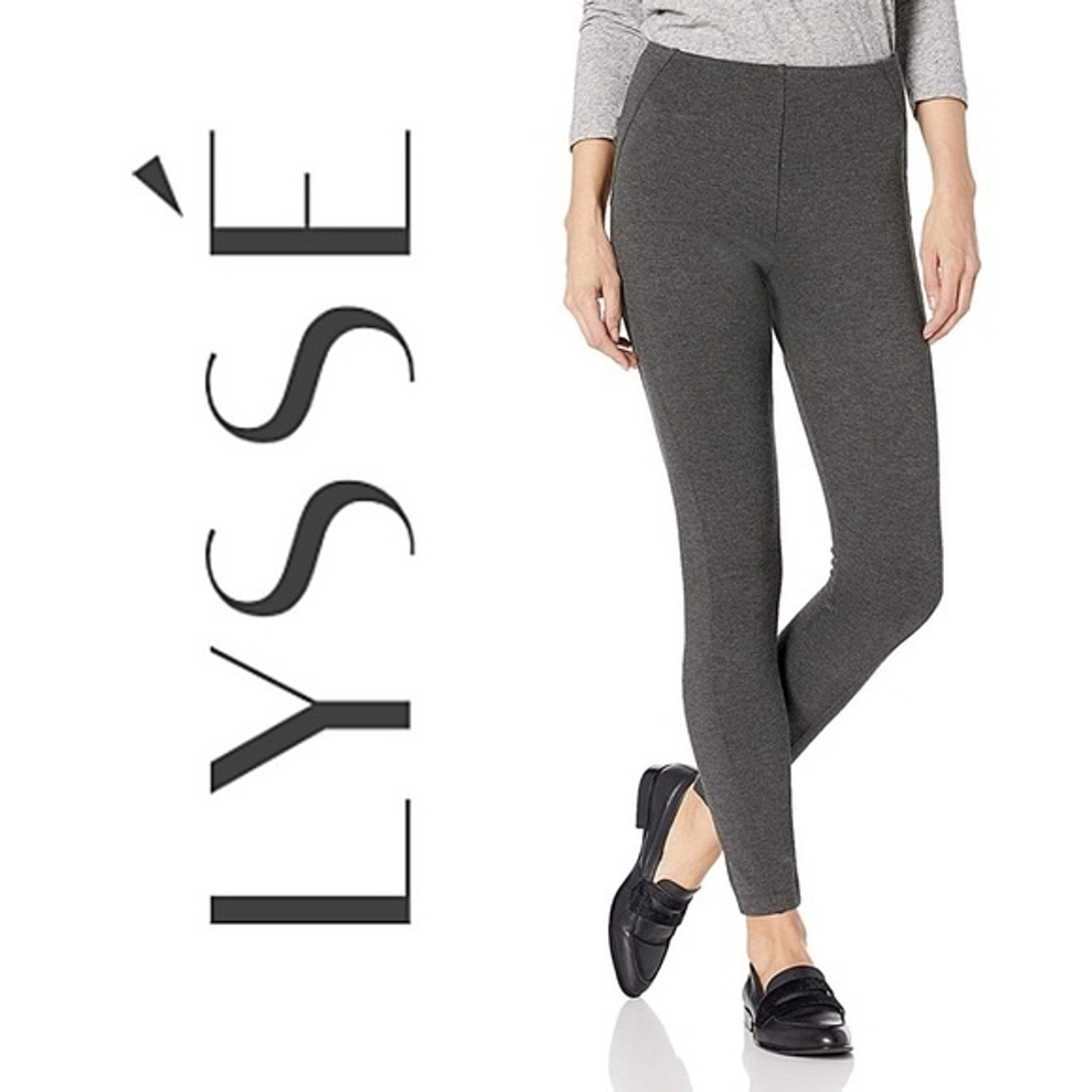 LYSSÉ, Ella, Seamed High Rise Leggings, Charcoal, Gra… Gem
