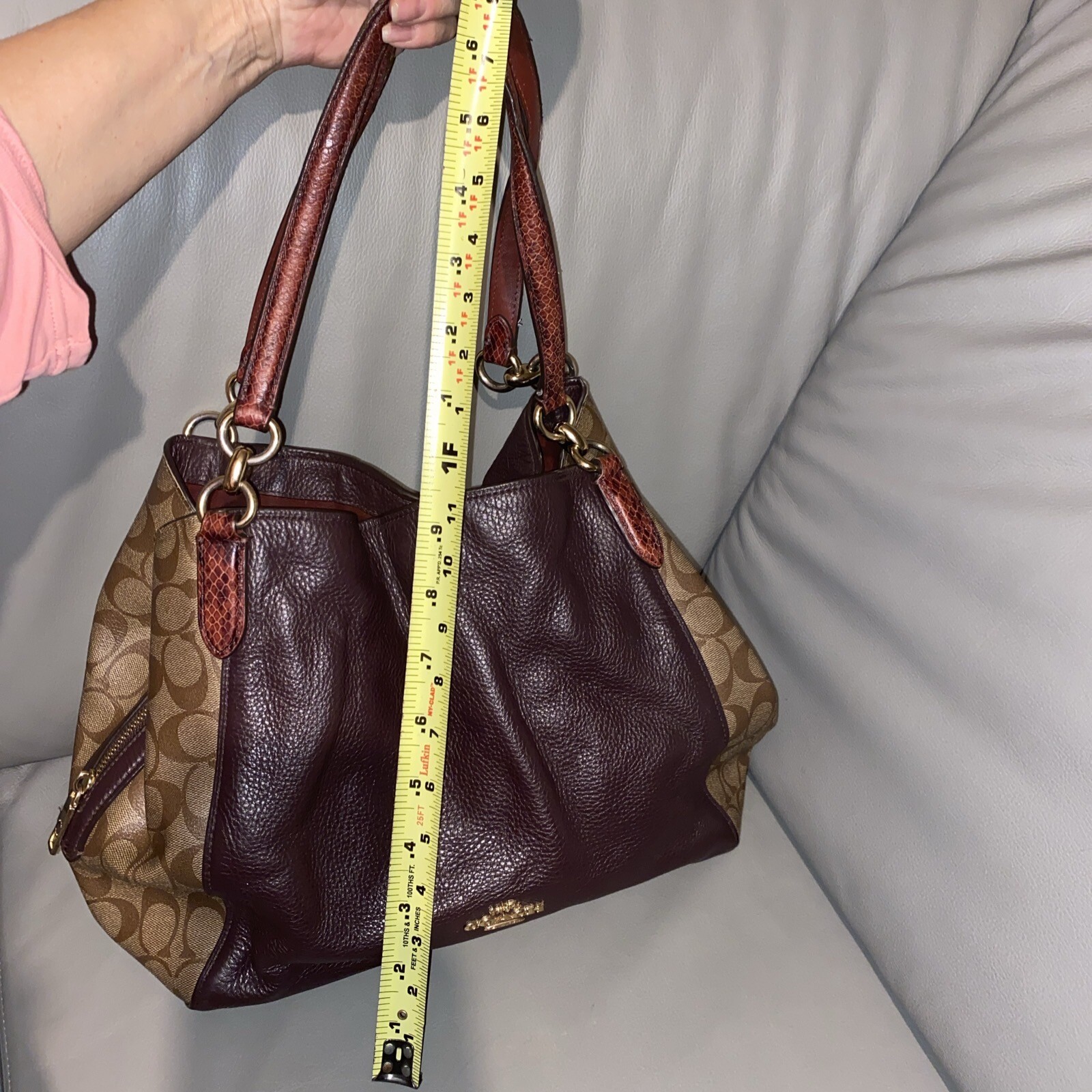 Coach Hallie Shoulder Bag Khaki/Multi in Signature canvas eBay