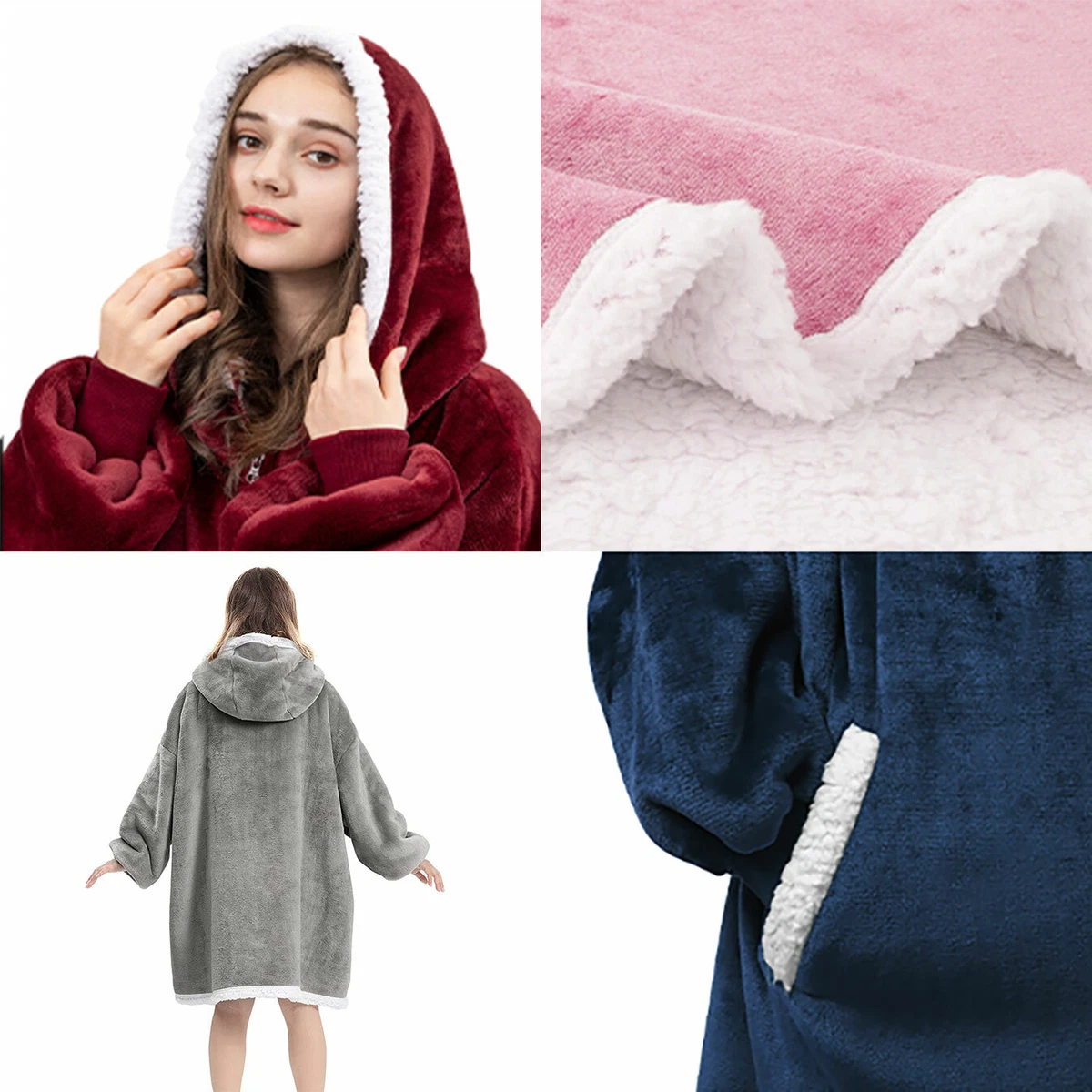 PAVILIA Manta con capucha para mujer, manta Sherpa para hombre, acogedora  manta de gran tamaño, sudadera con capucha