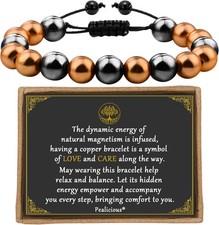 Pulseras de cobre para mujer, pulsera magn tica para hombre, 99,99 de pureza.