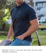 NWT Enzo Cavalli Cavaliere Sofice Polo Shirt XS Winter Blue NonWrinkle Sculpted