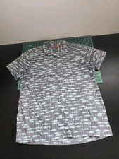 Tori Richard Hawaiian Shirt Men's Size L Fish Print Button Up Blue Gray