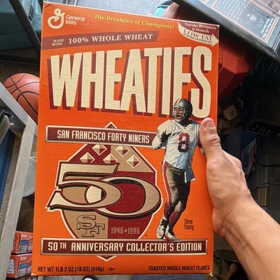 Wheaties San Francisco 49ers 50th Anniversary Steve Young Cereal Box
