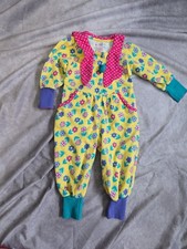 VTG 90s Rainbow Gymboree Infant Cotton Floral Jumpsuit Romper with Heart Collar