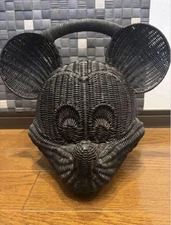 Disney collection Mickey Mouse Rattan Basket  Wicker Bag Black color fashion