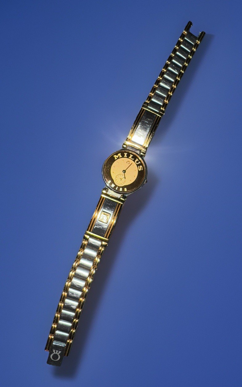 *NEAR MINT*[RARE!] MILUS LUXURY Unisex Wristwatch Stunning! Swiss Quartz 313 222