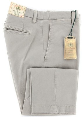 Luigi Borrelli Beige Solid Pants - 36/52 - (10SLIMCERN/LDY/SABBIA)
