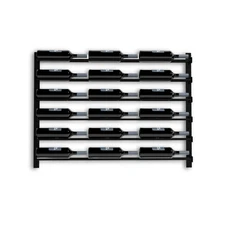 18-Bottle Label Out Black Metal Wall Mounted Wine Rack – Modern Industrial Wi...