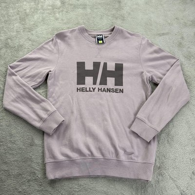 Helly Hansen Sweatshirt Womens Medium Lavender Logo Crewneck Terry Cotton Casual