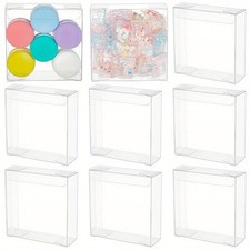 20pcs Clear Gift boxes 3.5x3.5x1.2inch PVC Wedding Favour boxes for Chocolate
