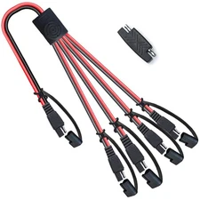 OYMSAE SAE 1 to 4 Extension Cable Quick Disconnect Connector, 1 SAE Polarity ...