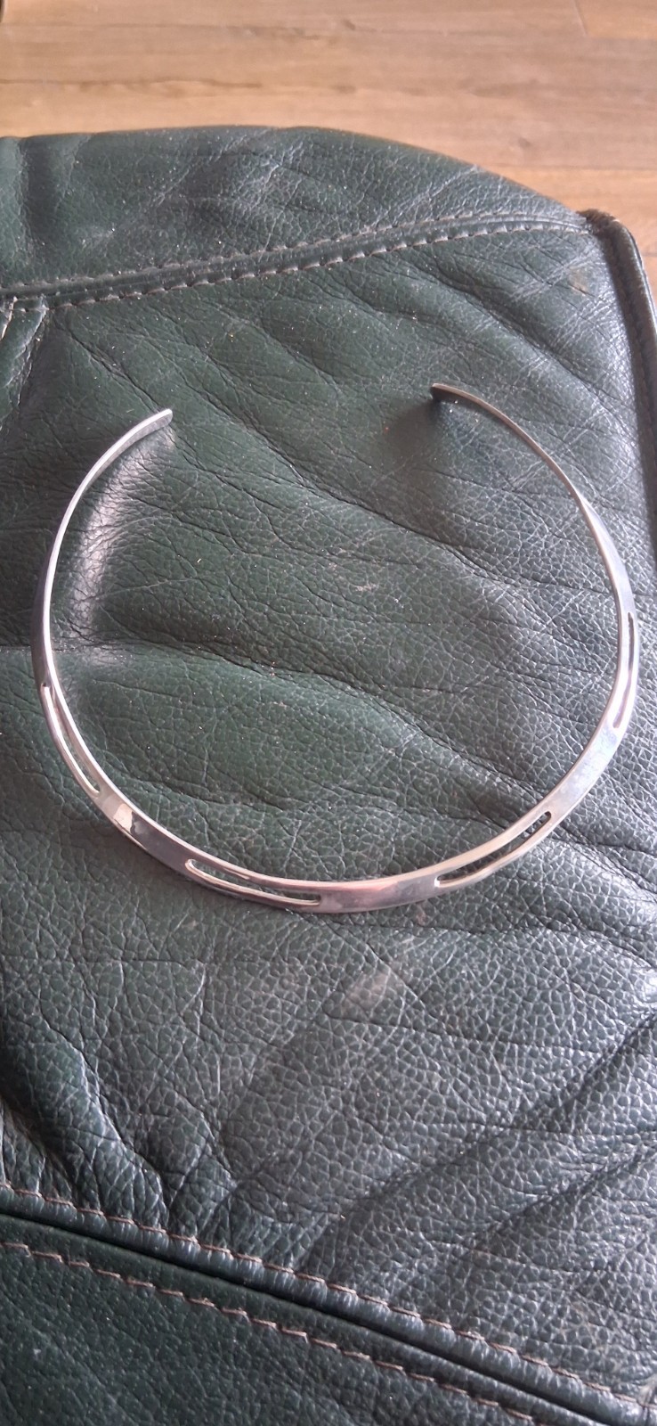 Stone Torque 925 Sterling Silver Open Collar Torque Choker Necklace, No Stone ...