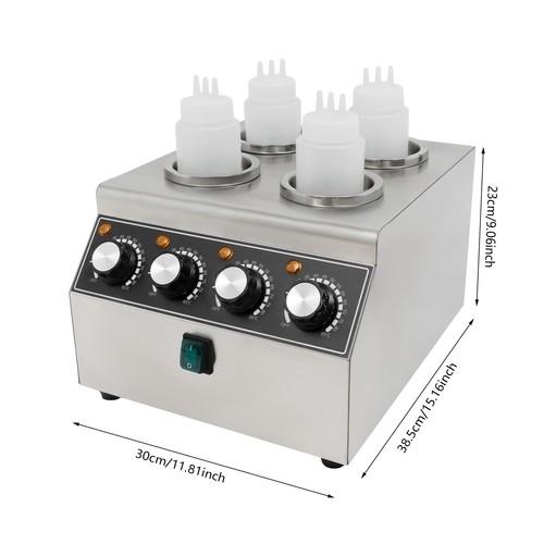 Dispenser scaldasalse 800W 201 acciaio inox macchina conservazione calore salsa - Foto 8 di 10