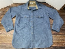 Vintage Blue Woolrich Twill Wool Jacket 12193 Size M