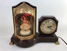 Vintage United Electric Ballerina Dancer Music Light Animated Shelf Clock