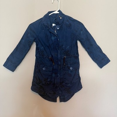 NWT Gap Kids x ED Collaboration Navy Blue Graphic Field Jacket Size S