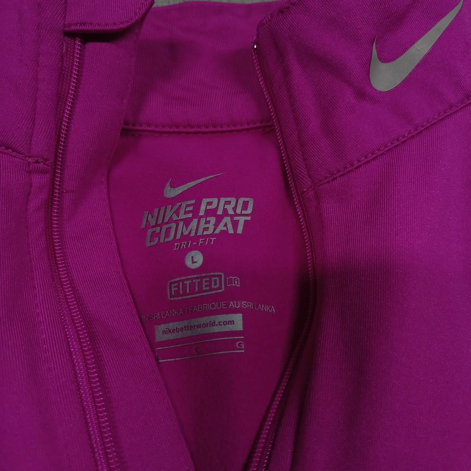 Nike Top Mujer Grande Rosa Ajustado Pro Combat 1/4 Cremallera Pullover Ropa Activa Foto 4 de 4
