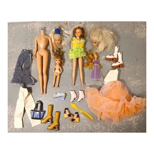 Vintage Barbie Lot of 20 Dolls Clothes Tops Sweaters Jackets Dresses Accessories