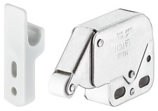 Hafele Mini Latch Automatic Spring Catch Nickel Plated & Counterpiece (2 Pack)