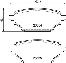 HELLA BREMSBELÄGE SATZ HINTEN passend für NISSAN TOWNSTAR RENAULT KANGOO 