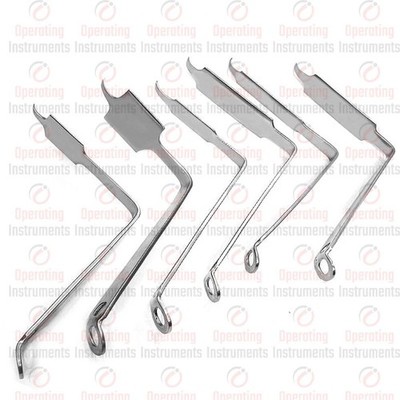 Bent Hohmann Knee Retractors Hip Arthroplassty Set Of 6 orthopedic Instruments
