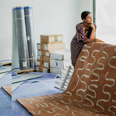 Roux Hand Tufted Woollen And Viscose Rug