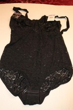 Bali Lace N Smooth Body Shaper 38D Black Underwire Bodysuit DF8L10