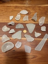 20 Large Clear Pieces Of Sea Glass Surf Tumbled Found On Massachusetts Beaches 