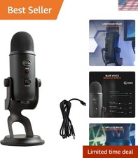 Blackout Logitech Yeti USB Microphone with Multipattern Features for Creators