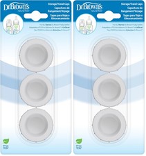 Dr. Brown's Replacement Travel Caps for 3 Count Pack of 2 , White
