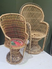 Coppia di sedie mini pavone pianta o orsacchiotto supporto o sedia casa delle bambole