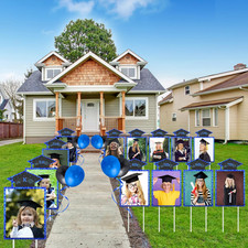 13 Pcs 2026 Graduation Decorations K-12 Photo Yard Sign with Stakes Balloons Gra