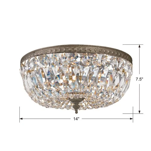 Crystorama Ceiling Mount 14" Wide English Bronze Crystal Ceiling Light - Picture 7 of 7