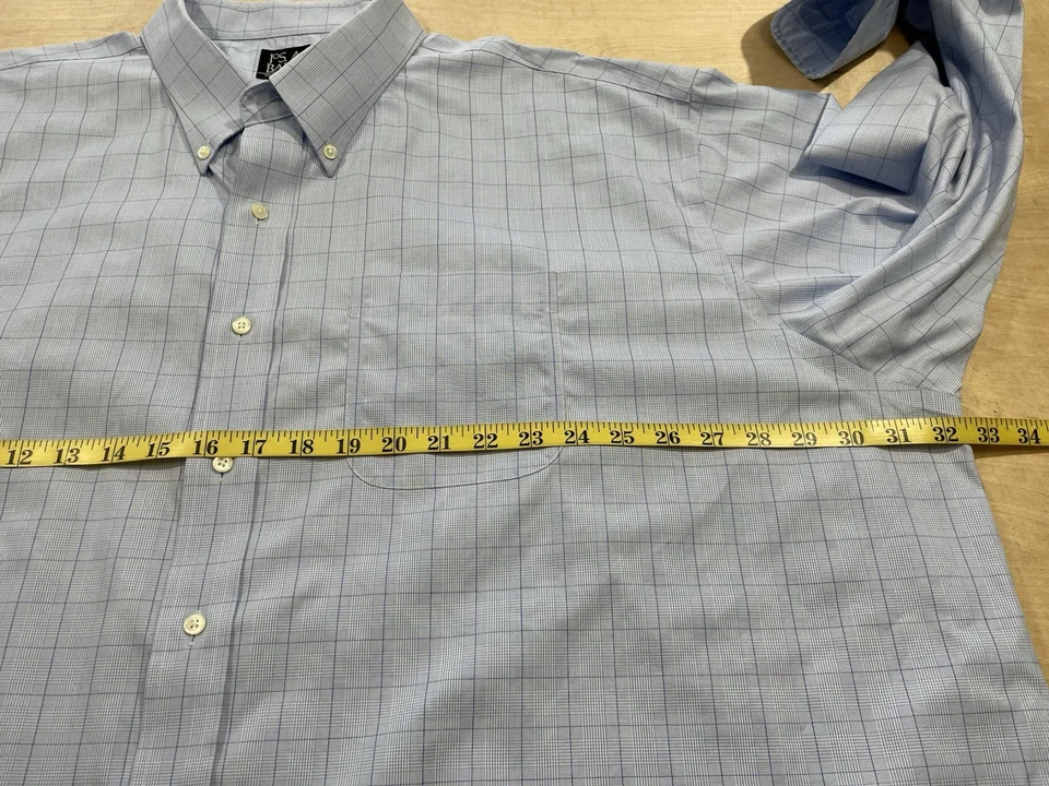 JoS. A. Bank Men's Travelers Coll. Blue Regular Fit Dress Shirt Size 20-35 - Image 4 of 4