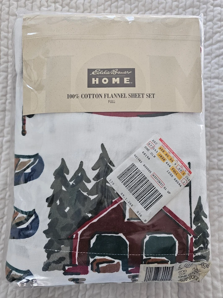 Vintage Eddie Bauer Farmhouse Country 100 Percent Cotton Flannel Sheet Set  - Image 4 of 4