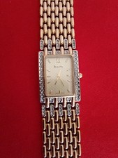 Bulova Swarovski Crystal Gold Tone Watch Men s 98A57
