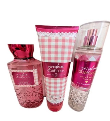 Bath & Body Works Gingham Gorgeous 7 Piece Set W/ Full Size EDP
