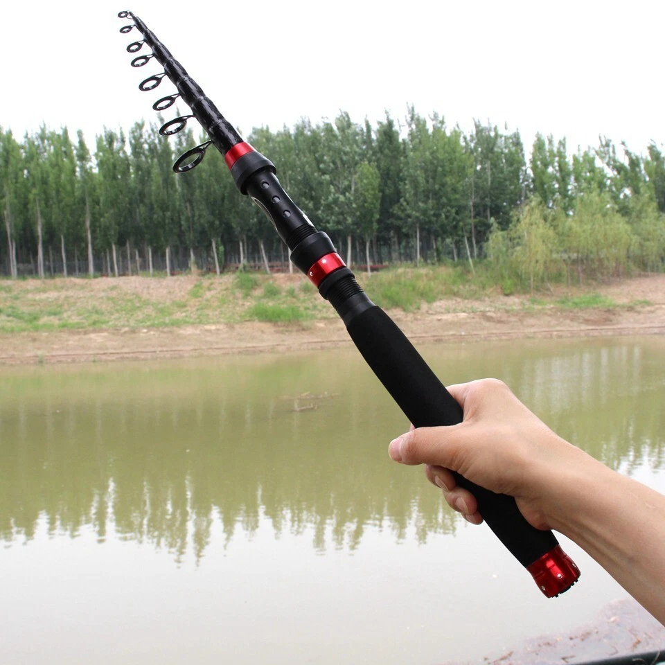 Telescopic Fishing Rod Carbon Fiber Spinning Travel Rod 1.8M 2.1M 2.4M 3M Pole