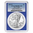 2024-W Proof $1 American Silver Eagle Congratulations Set PCGS PR69DCAM Blue