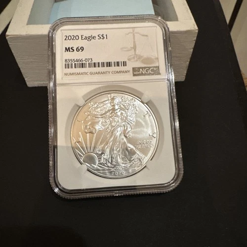2020 $1 American Silver Eagle NGC MS69 Brown Label