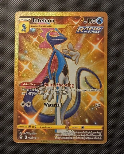 Pokémon TCG Inteleon Evolving Skies Holo Card 227/203 Secret Rare