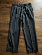 Vintage Christian Dior Monsieur Suit 100 Wool Men Grey Textured