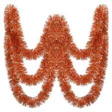 150 FT Orange Tinsel Garland Christmas Holiday Tinsel Garland Halloween New Y...