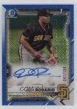 2021 Bowman Chrome Prospect HTA Choice Refractor 47/150 Eguy Rosario Auto 1j91