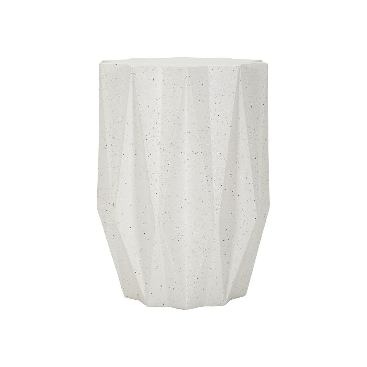 Table d'Appoint Moucheté Star 53cm Blanc en Métal Design Minimaliste pour Salon